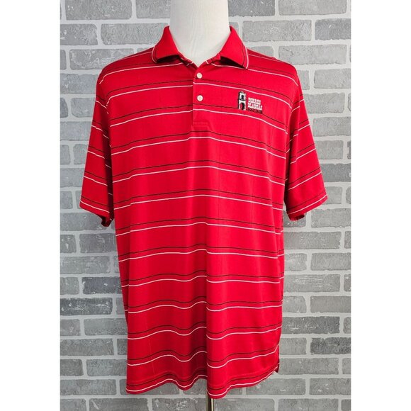 Ping Golf Polo Shirt Men's XL‎ Red Striped Torres Blancas Golf Club Spain - Picture 1 of 11